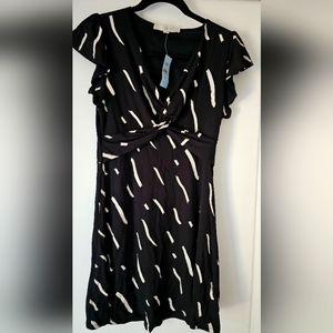 Loft Black and White Short Dress - Petite